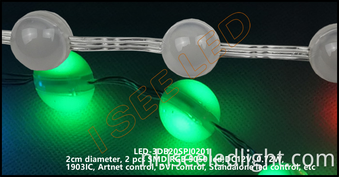 2cm 3D led ball rgb SPI1903 2 led 3D led bead light 02